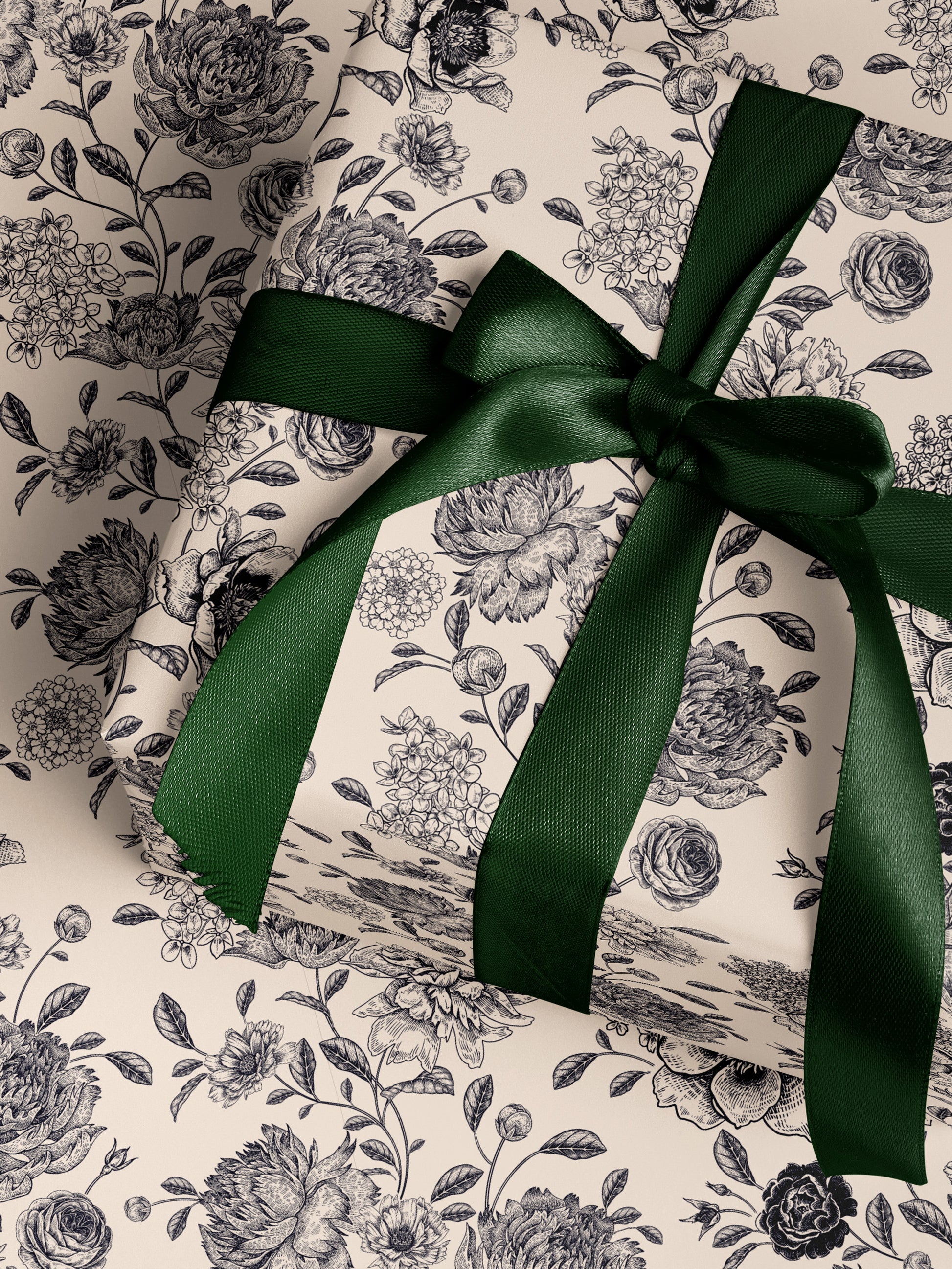 Black & White Roses Wrapping Paper - House of Parlington