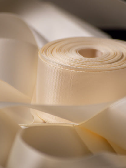 Ivory Double Faced Satin Ribbon - 1.5" | House of Parlington