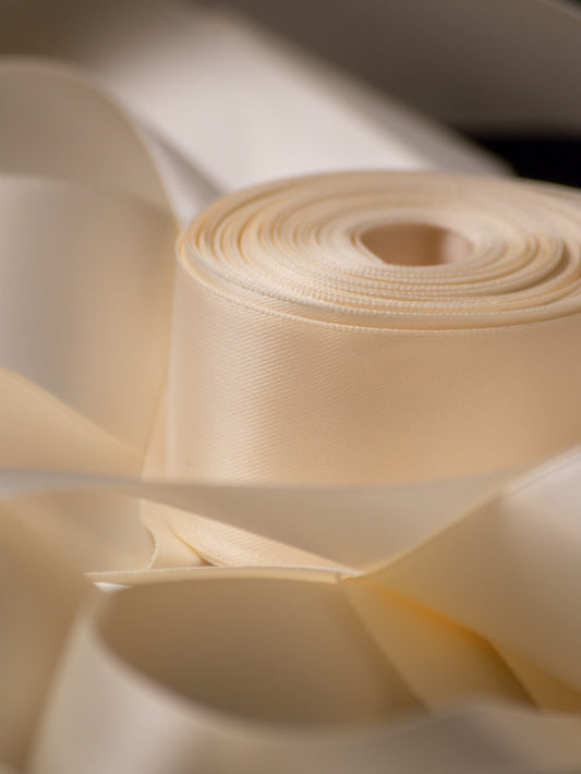 Ivory Double Faced Satin Ribbon - 1.5" | House of Parlington