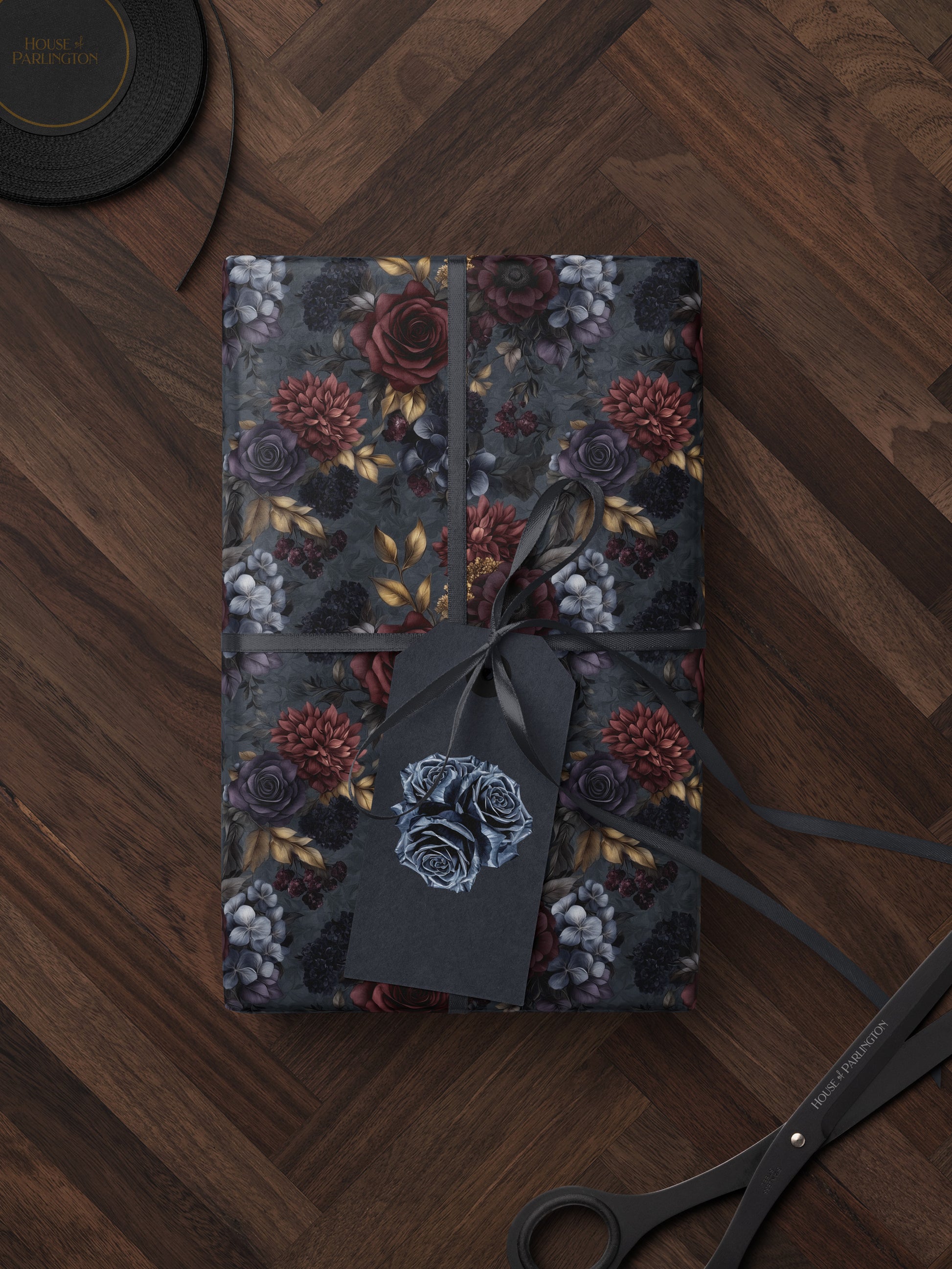 Midnight Bloom Wrapping Paper - House of Parlington