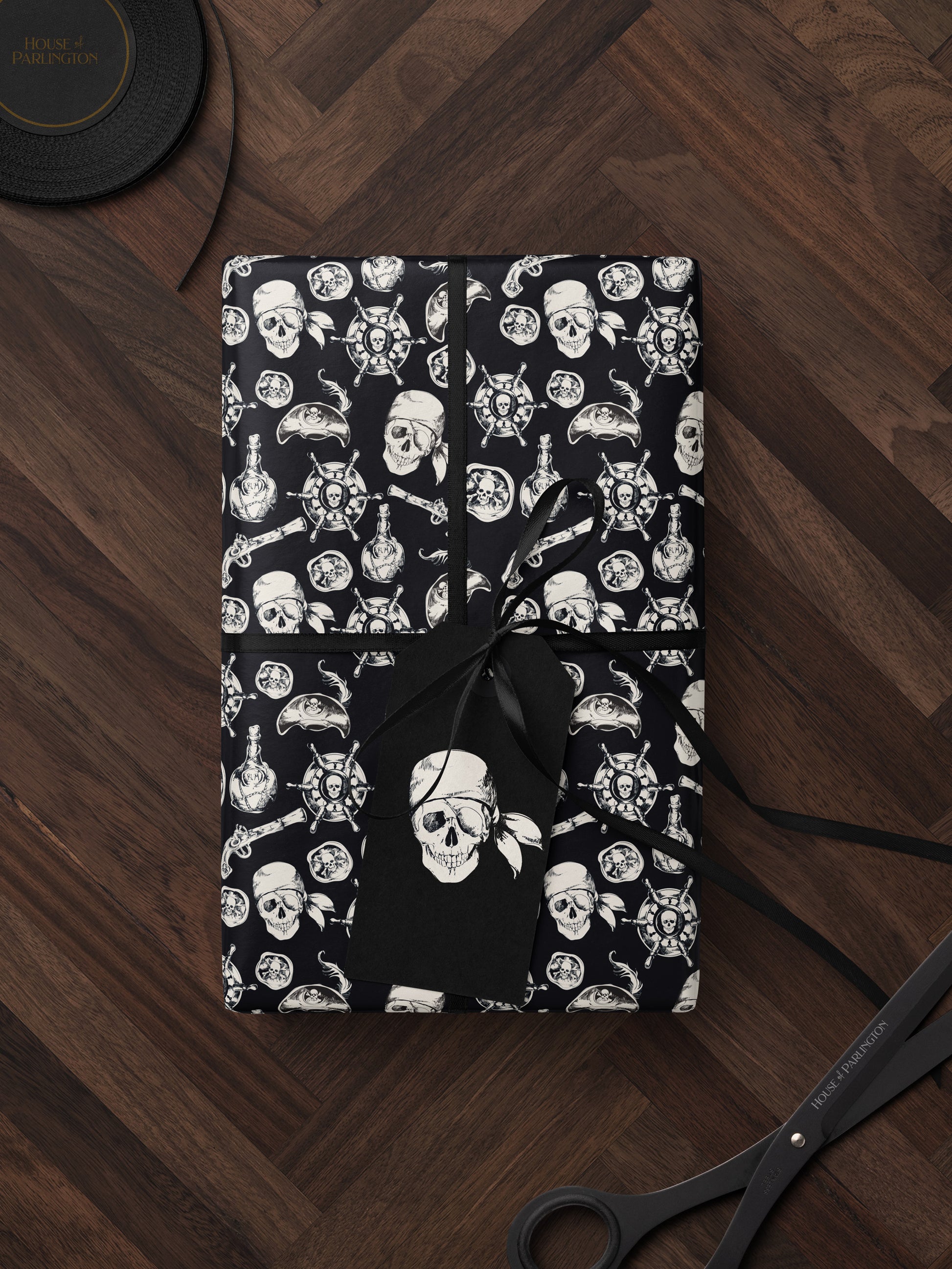 Pirate Skull Wrapping Paper - House of Parlington