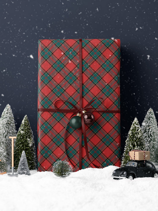 Traditional Christmas Plaid Wrapping Paper - House of Parlington