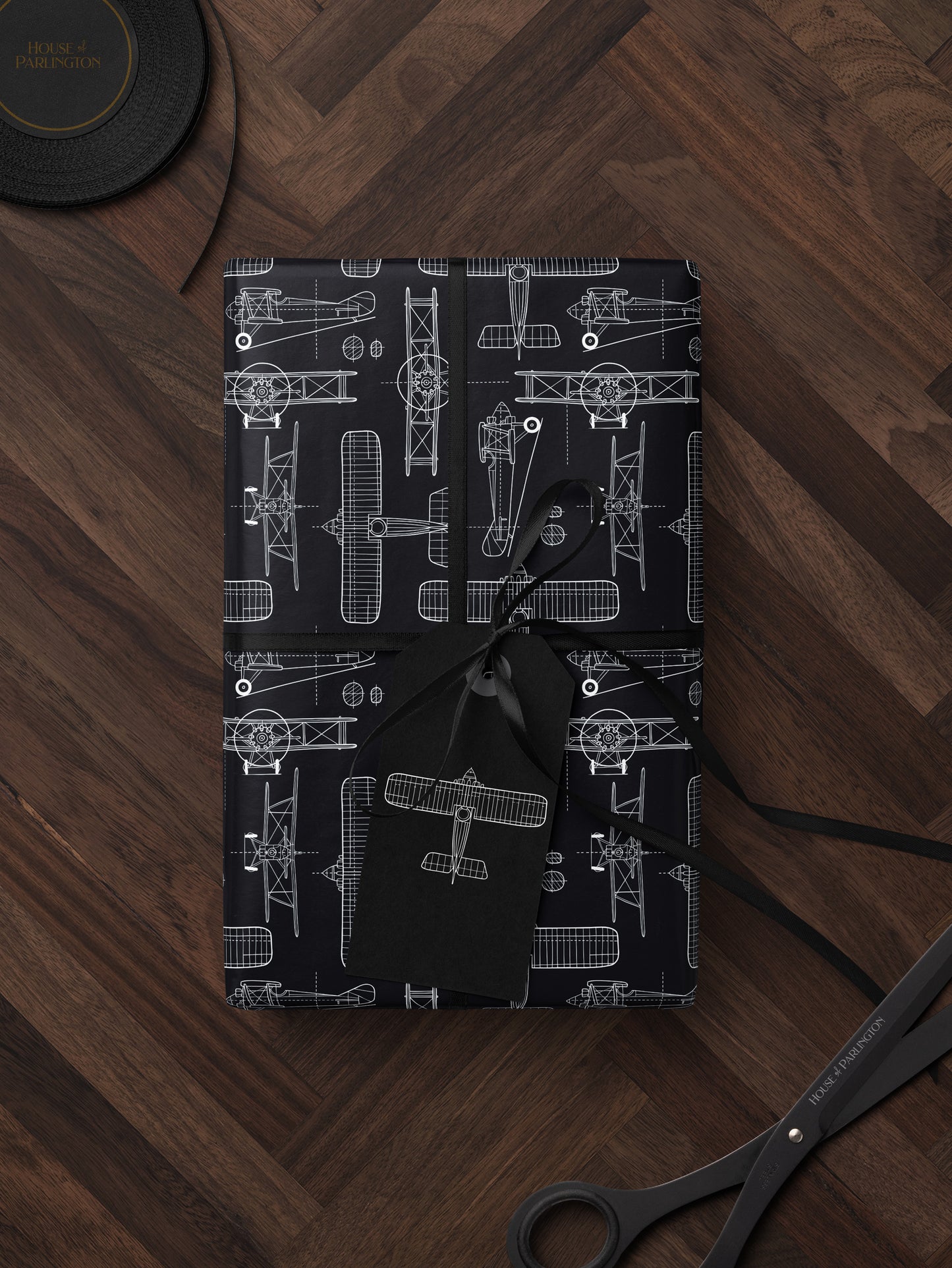 Airplane Blueprint Wrapping Paper - House of Parlington