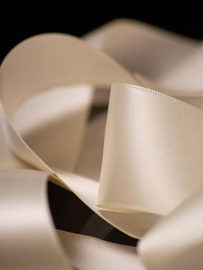 Ivory Double Faced Satin Ribbon - 1.5" | House of Parlington