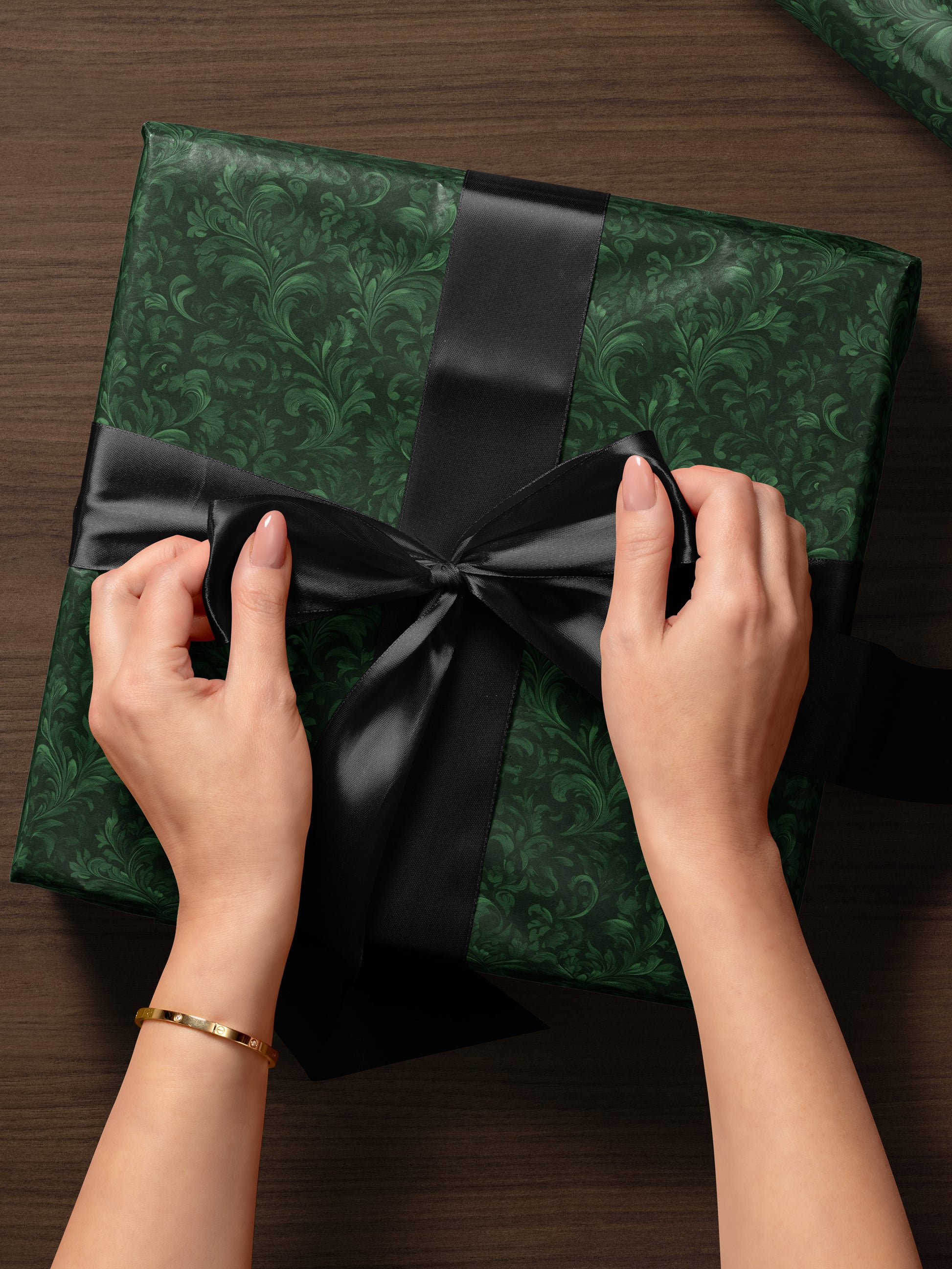 Dark Botanical Damask - Wrapping Paper | House of Parlington