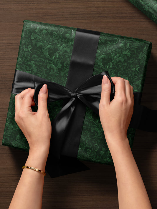 Dark Botanical Damask - Wrapping Paper | House of Parlington