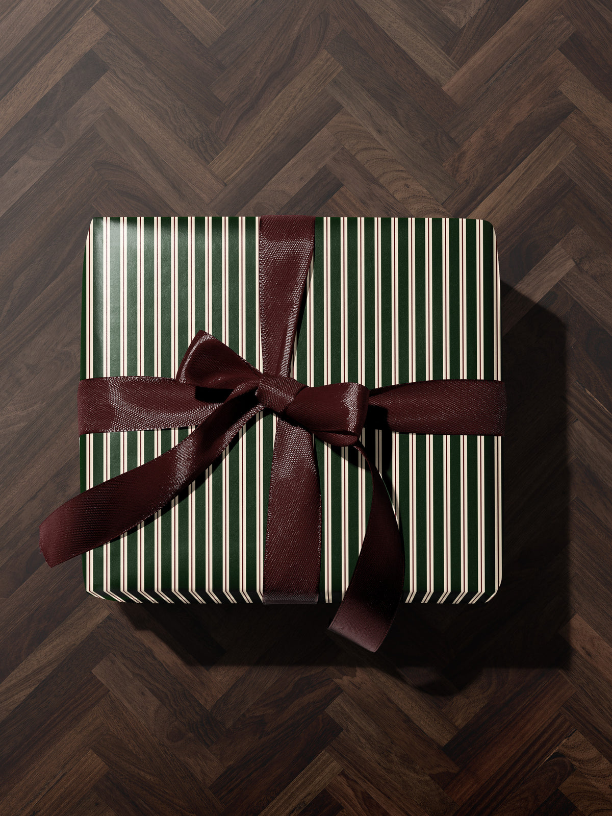 Green Stripe Wrapping Paper, Matte & Glossy │ Parlington – House of ...