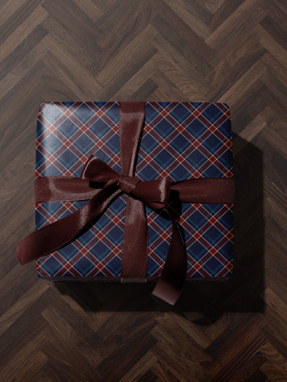 Blue & Red Plaid Wrapping Paper - House of Parlington