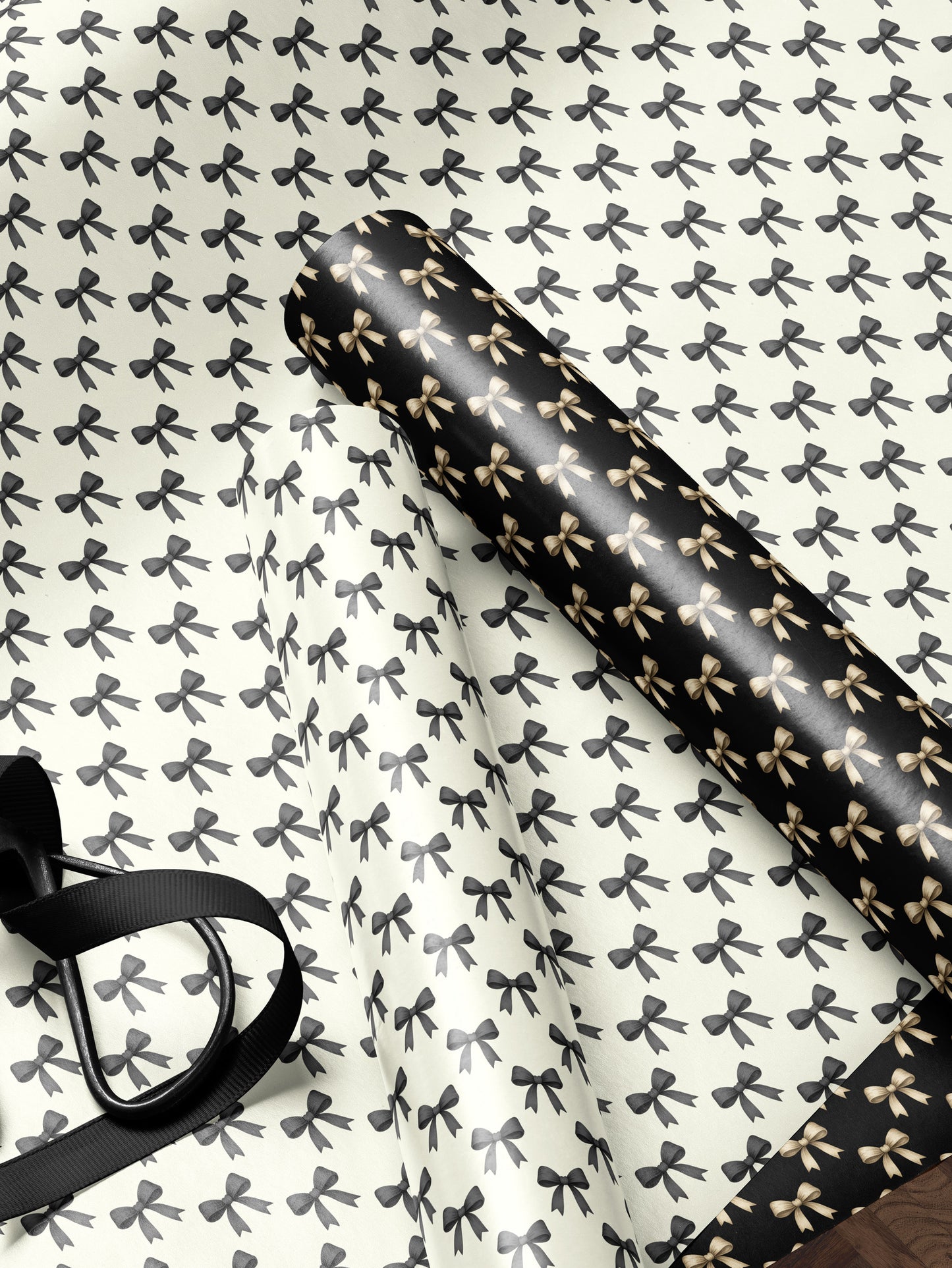 Elegant Bows - White Wrapping Paper - House of Parlington