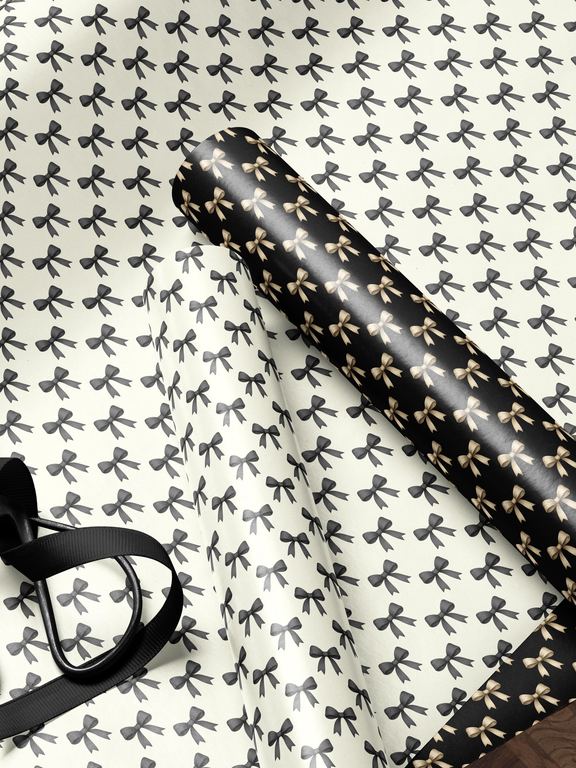 Elegant Bows - White Wrapping Paper - House of Parlington