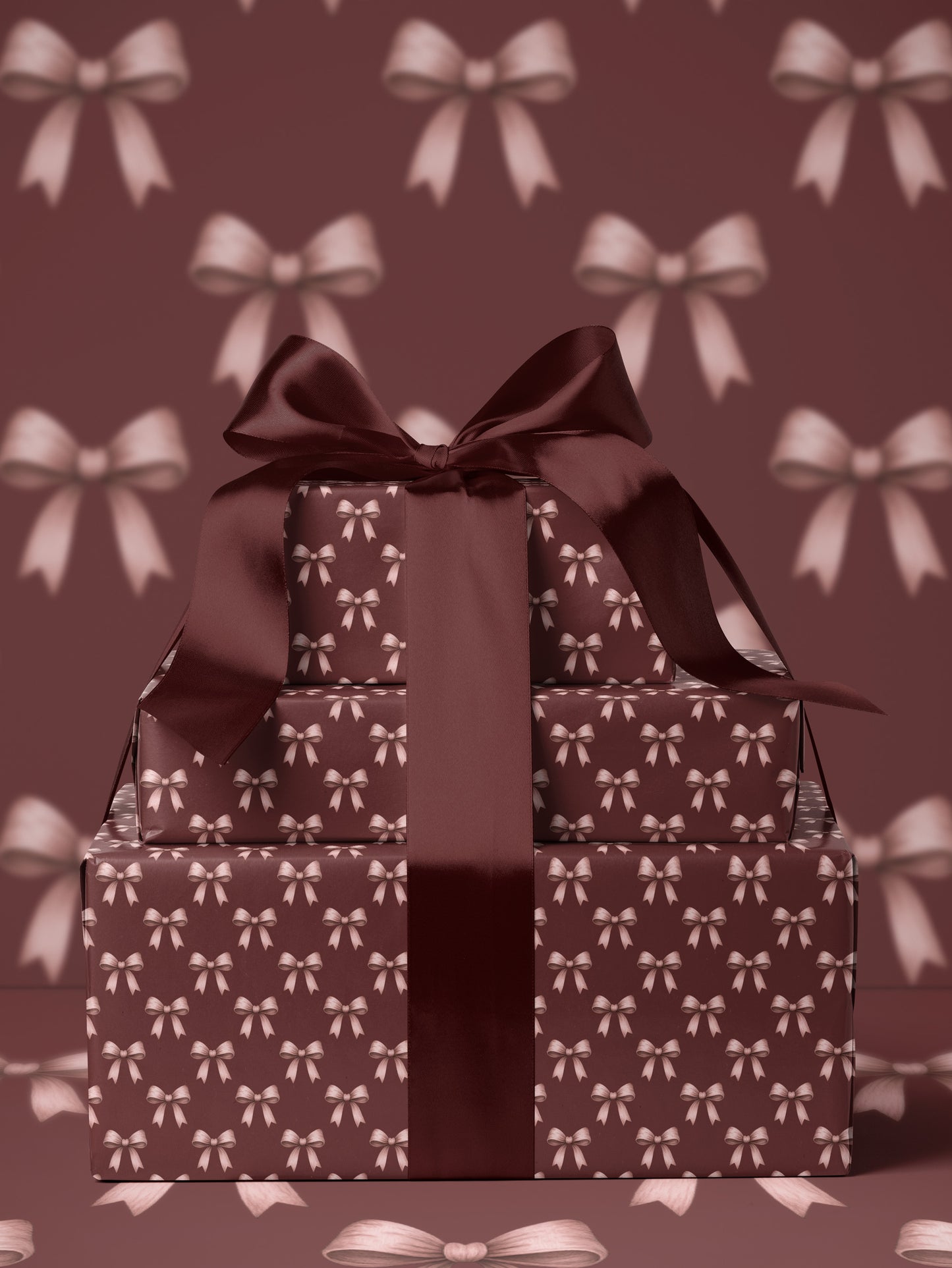 Elegant Bows - Pink Wrapping Paper | House of Parlington