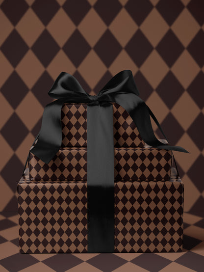 Brown Harlequin Wrapping Paper - House of Parlington