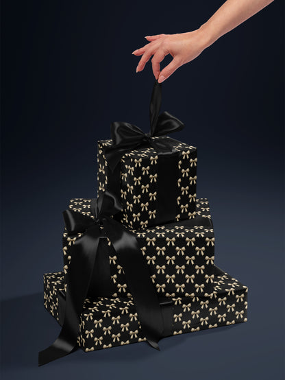 Elegant Bows - Black Wrapping Paper - House of Parlington