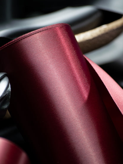 Burgundy Double Faced Satin Ribbon - 4" | House of Parlington