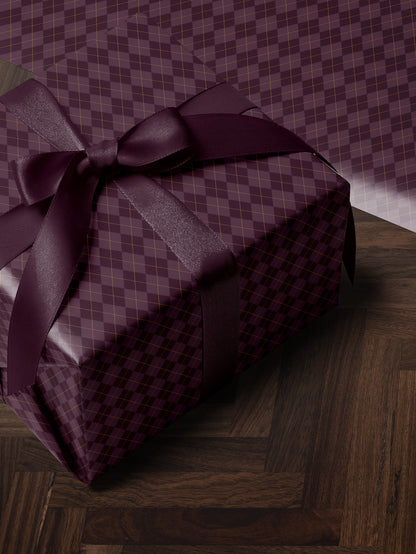 Plum Argyle Wrapping Paper - House of Parlington