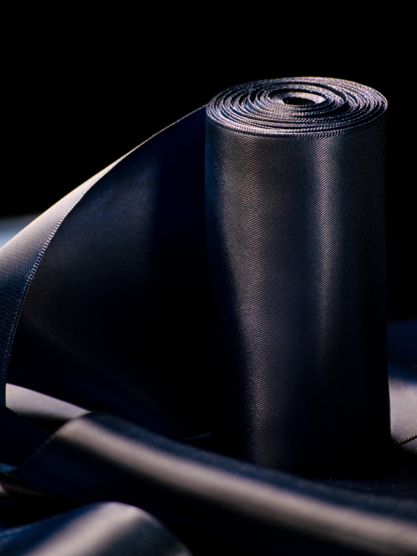 Navy Double Faced Satin Ribbon - 4" | House of Parlington