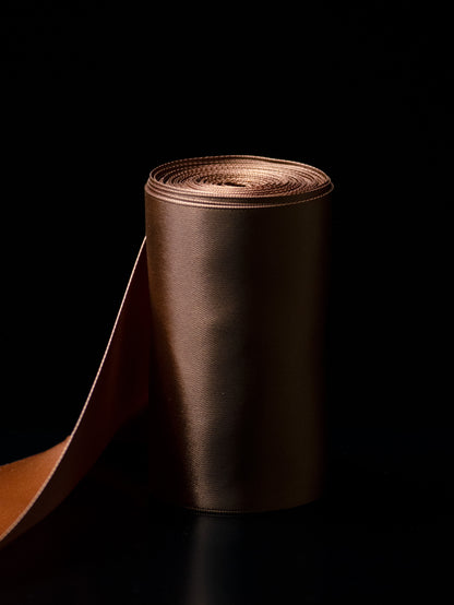 Brown Double Faced Satin Ribbon - 4" | House of Parlington