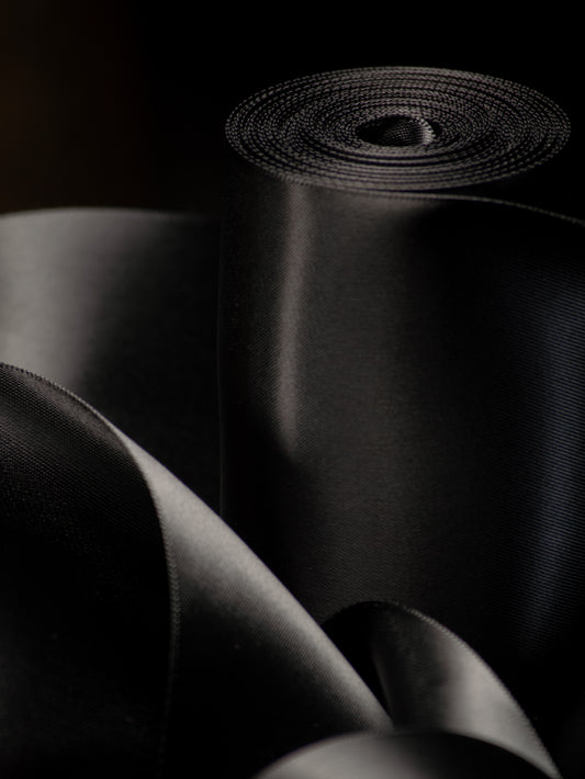 Black Double Faced Satin Ribbon - 4"