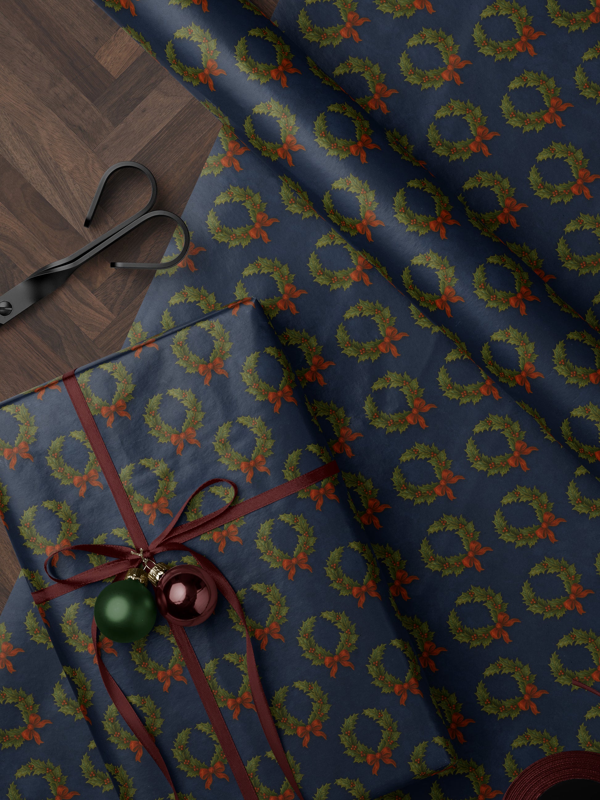 Christmas Wreath Wrapping Paper | House of Parlington