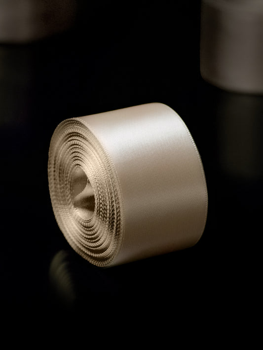 Ivory Satin Ribbon - 1.5 Inch Double Faced
