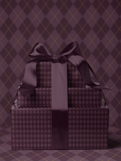 Plum Argyle Wrapping Paper - House of Parlington