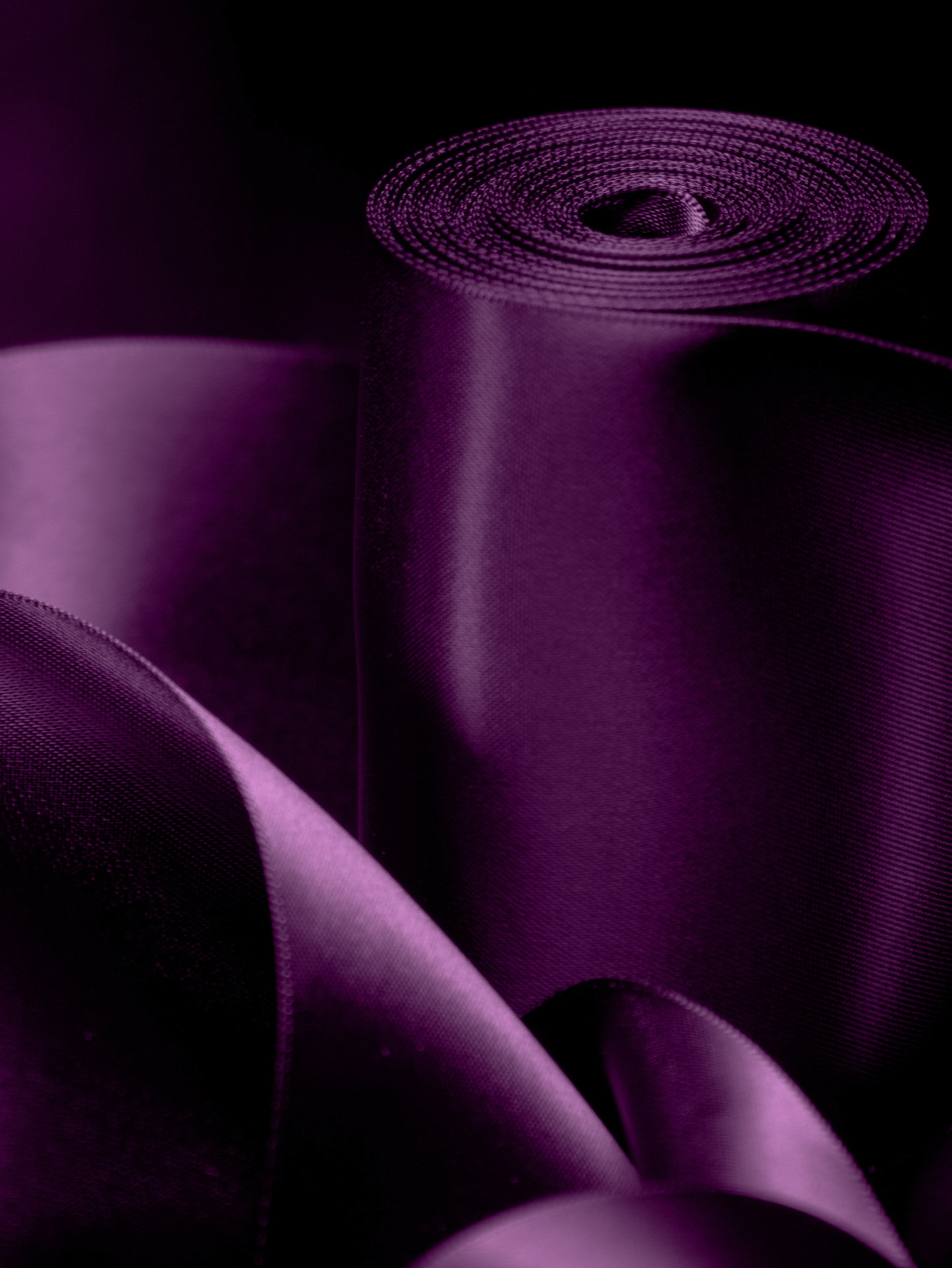 Plum Satin Ribbon - 4 Inch Double Faced