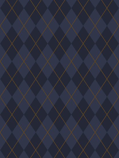 Blue Argyle Wallpaper - House of Parlington