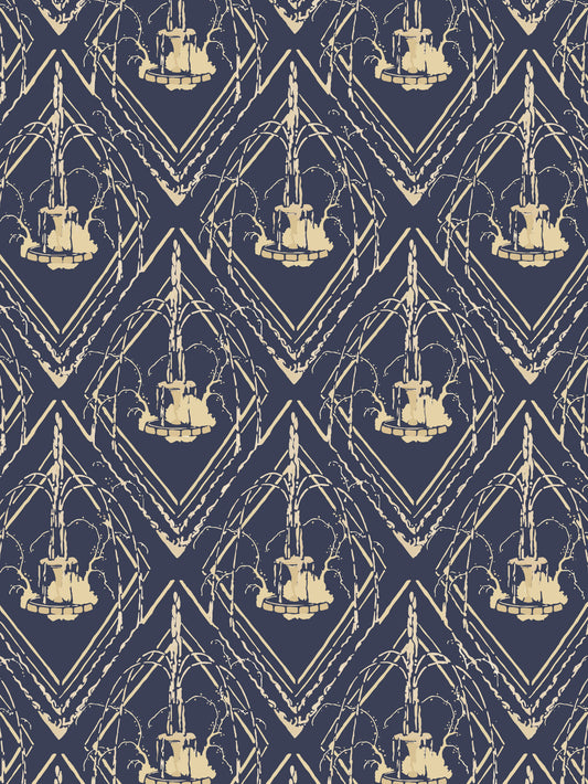 Art Deco Fountain Wallpaper - House of Parlington