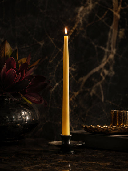 Raw Beeswax Taper Candles — 12 Inch, Pair